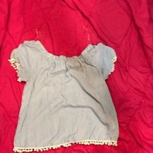 Striped off the shoulder shirt